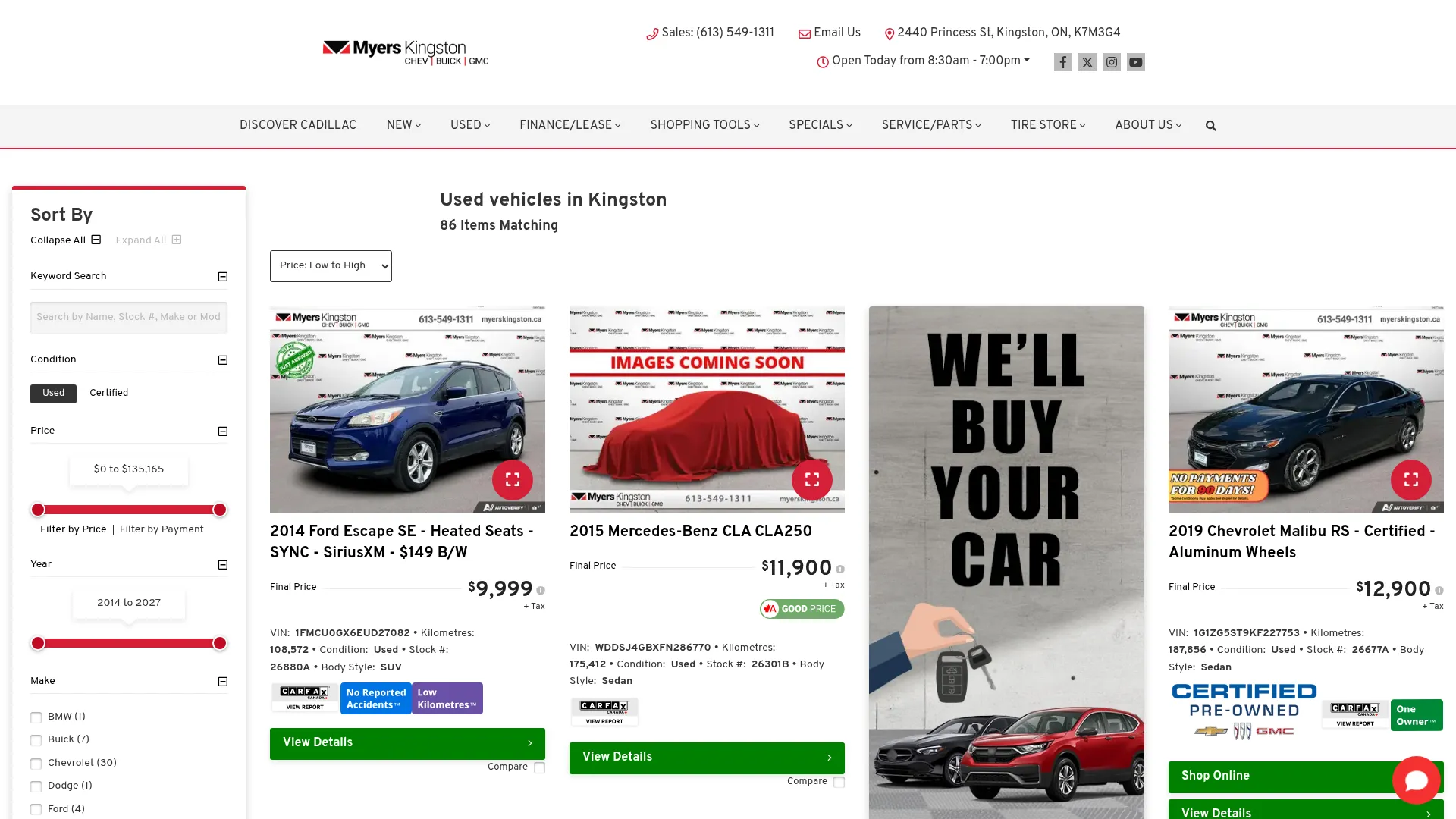 Myers Kingston website
