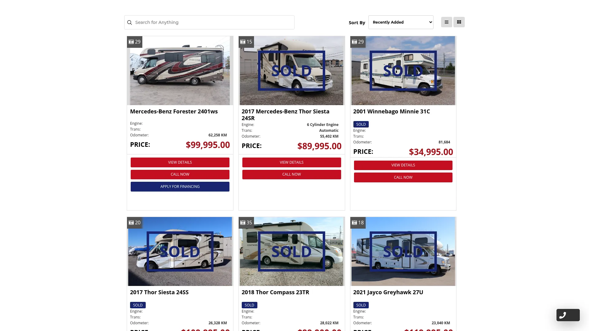 Bridges RV website