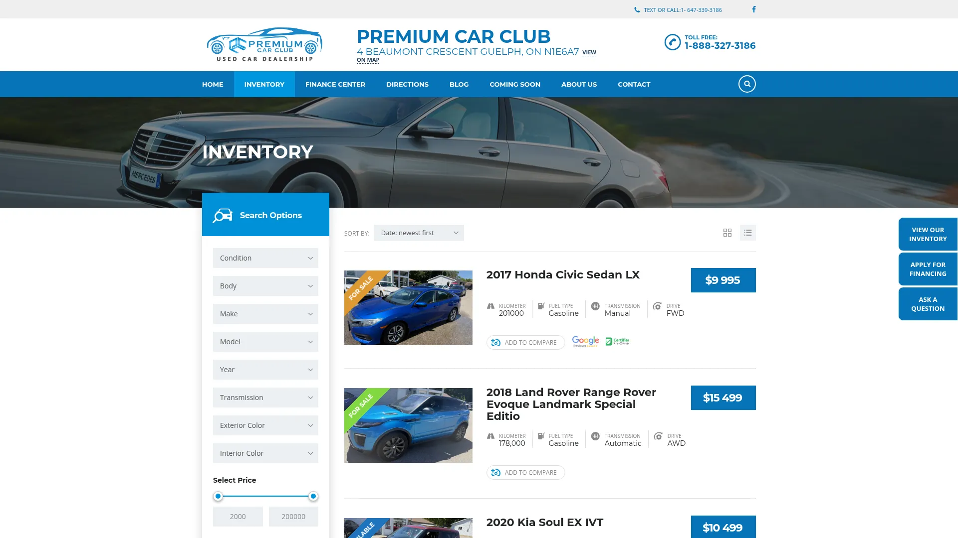 Premium Car Club website
