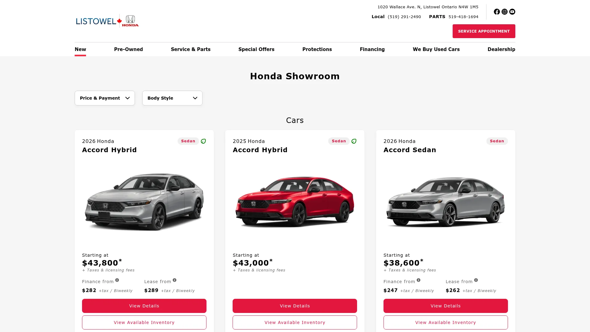 Listowel Honda website