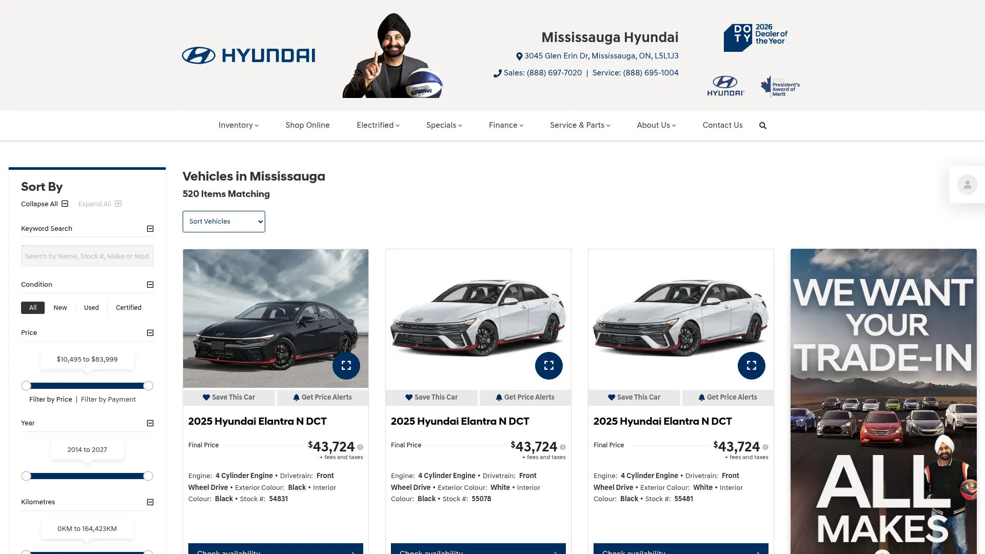 Mississauga Hyundai website