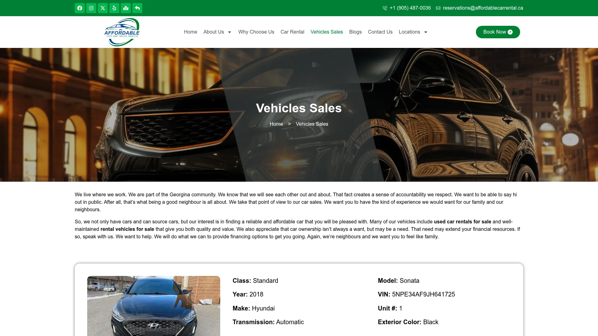 Affordable Car & Truck Rental website