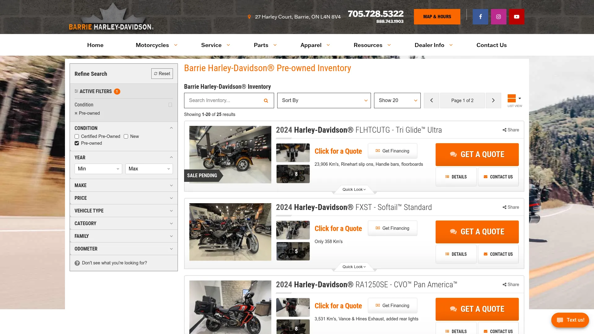 Barrie Harley-Davidson® website