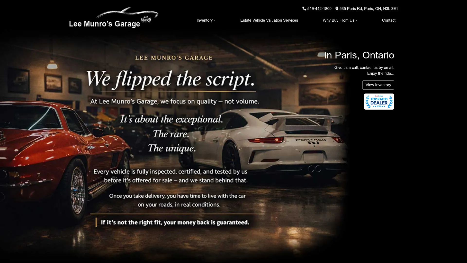 Lee Munros Garage website