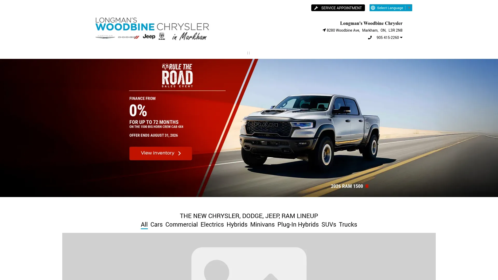 Longman's Woodbine Chrysler website