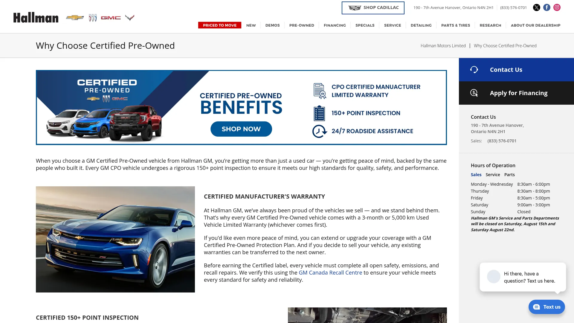 Hallman Motors Limited website