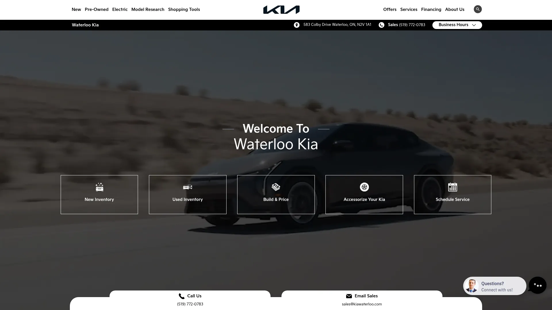 Waterloo Kia website