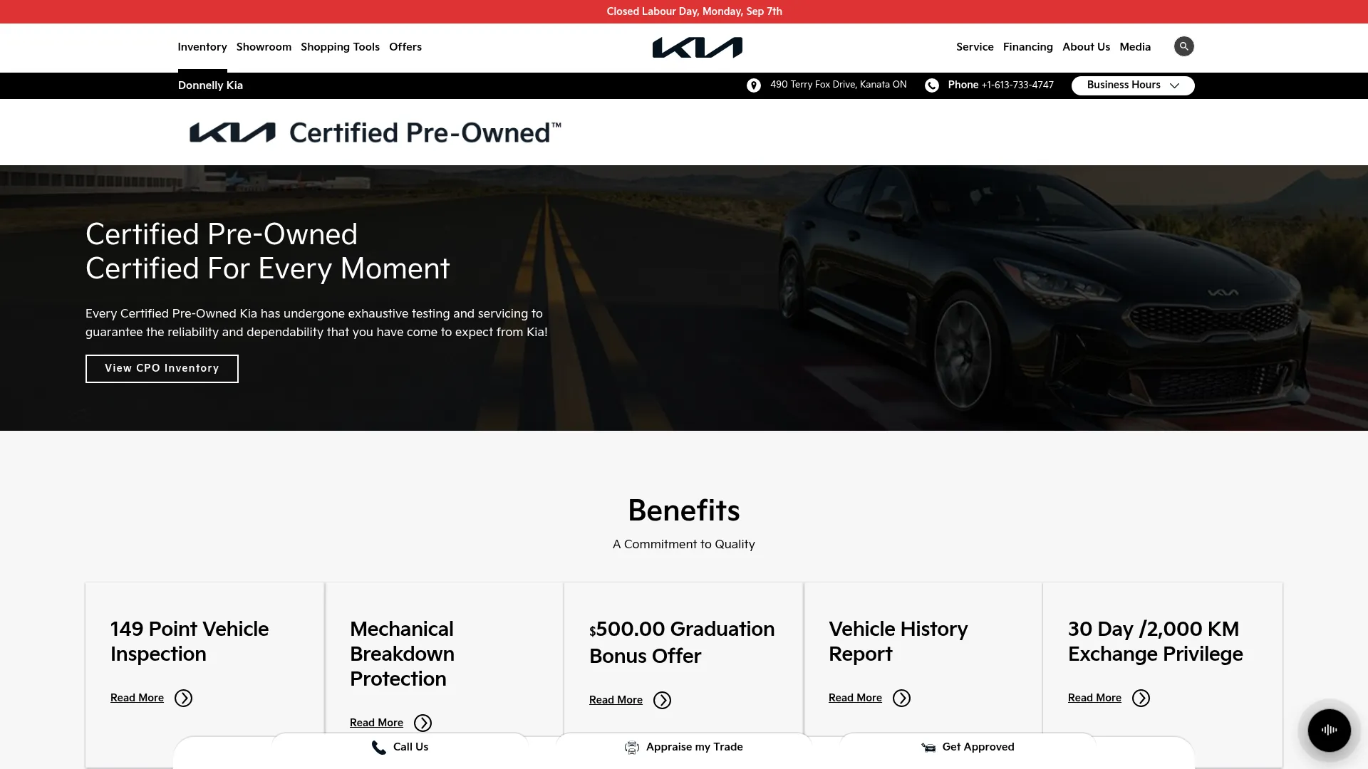 Donnelly Kia website