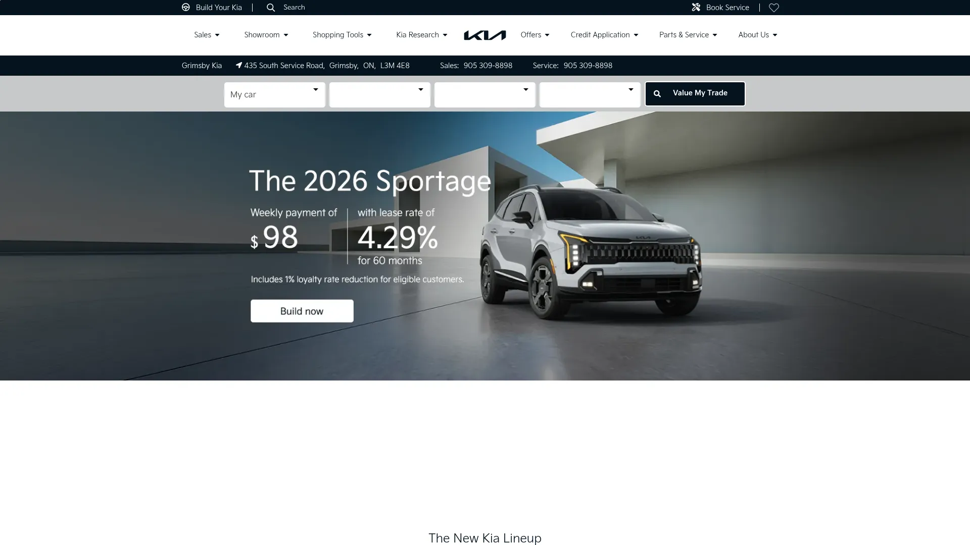 Grimsby Kia website