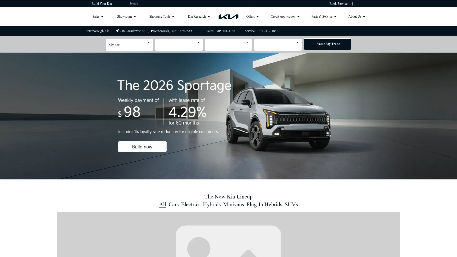Peterborough Kia website