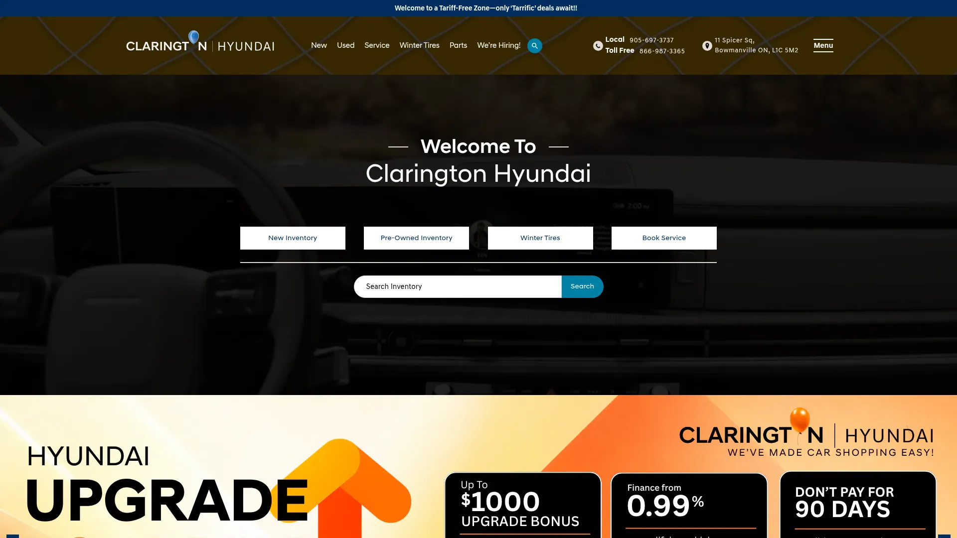 Clarington Hyundai website