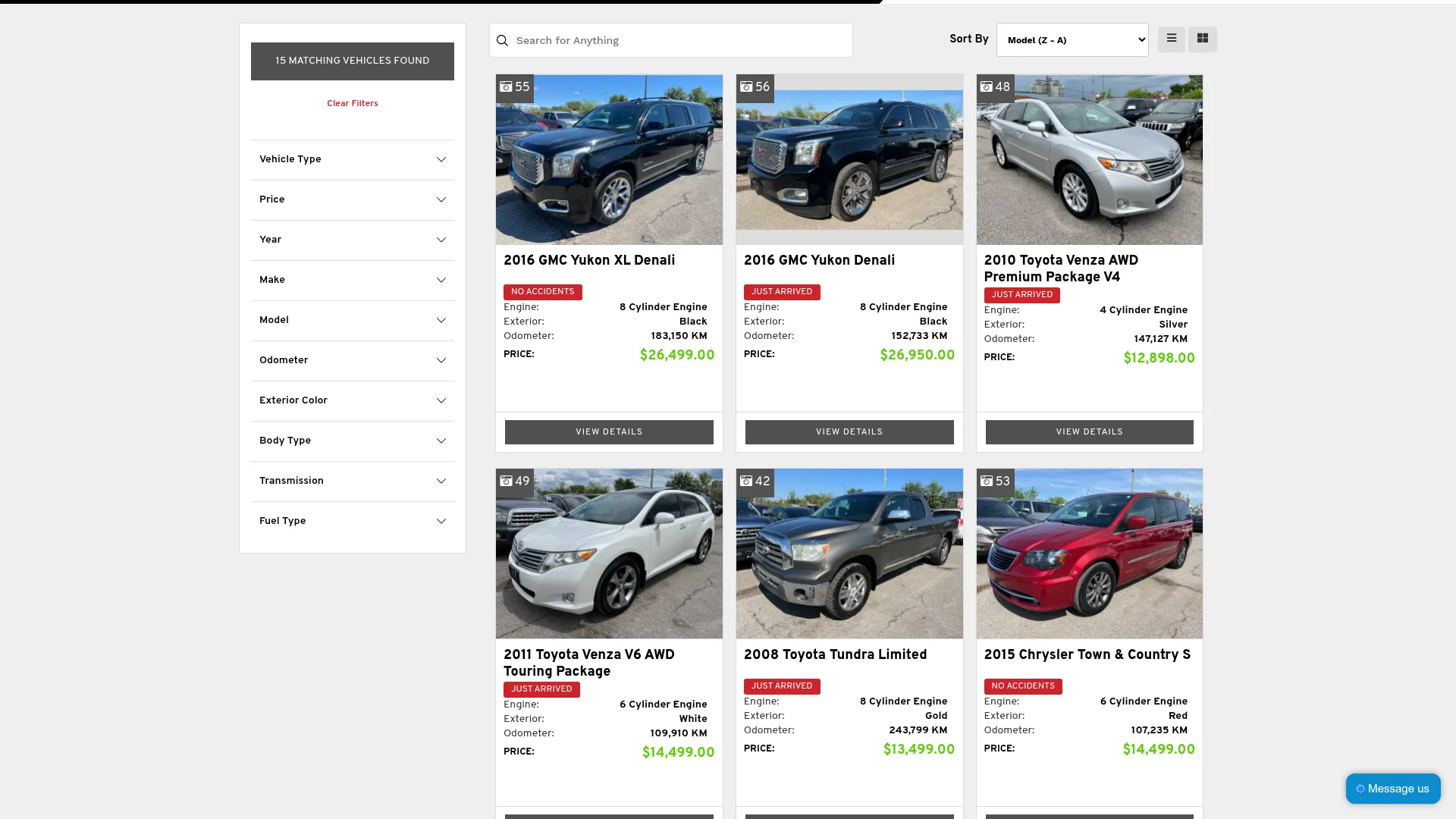 Brampton Auto Center website