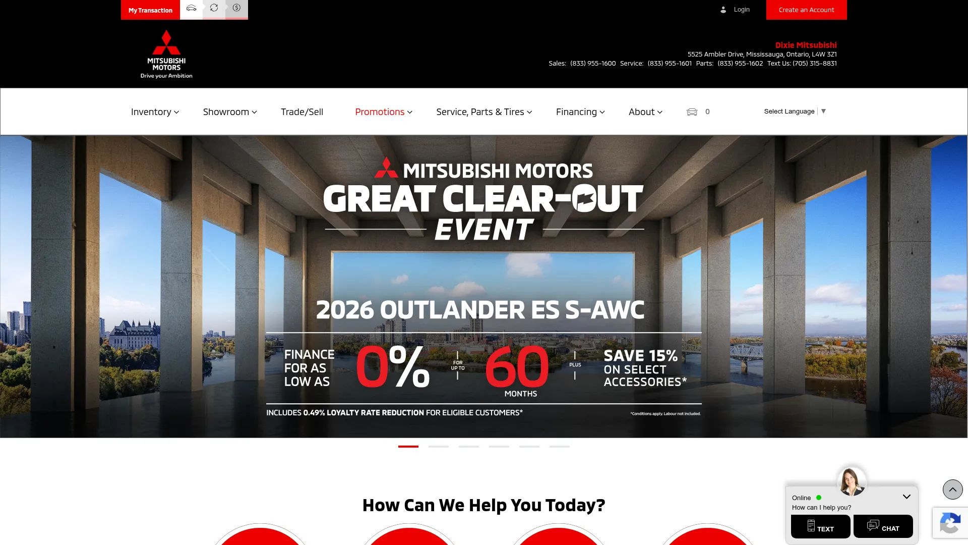 Dixie Mitsubishi website