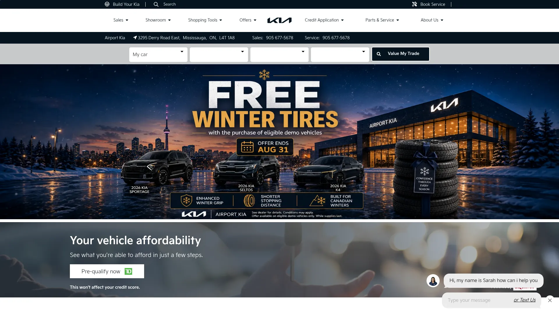 Airport Kia website