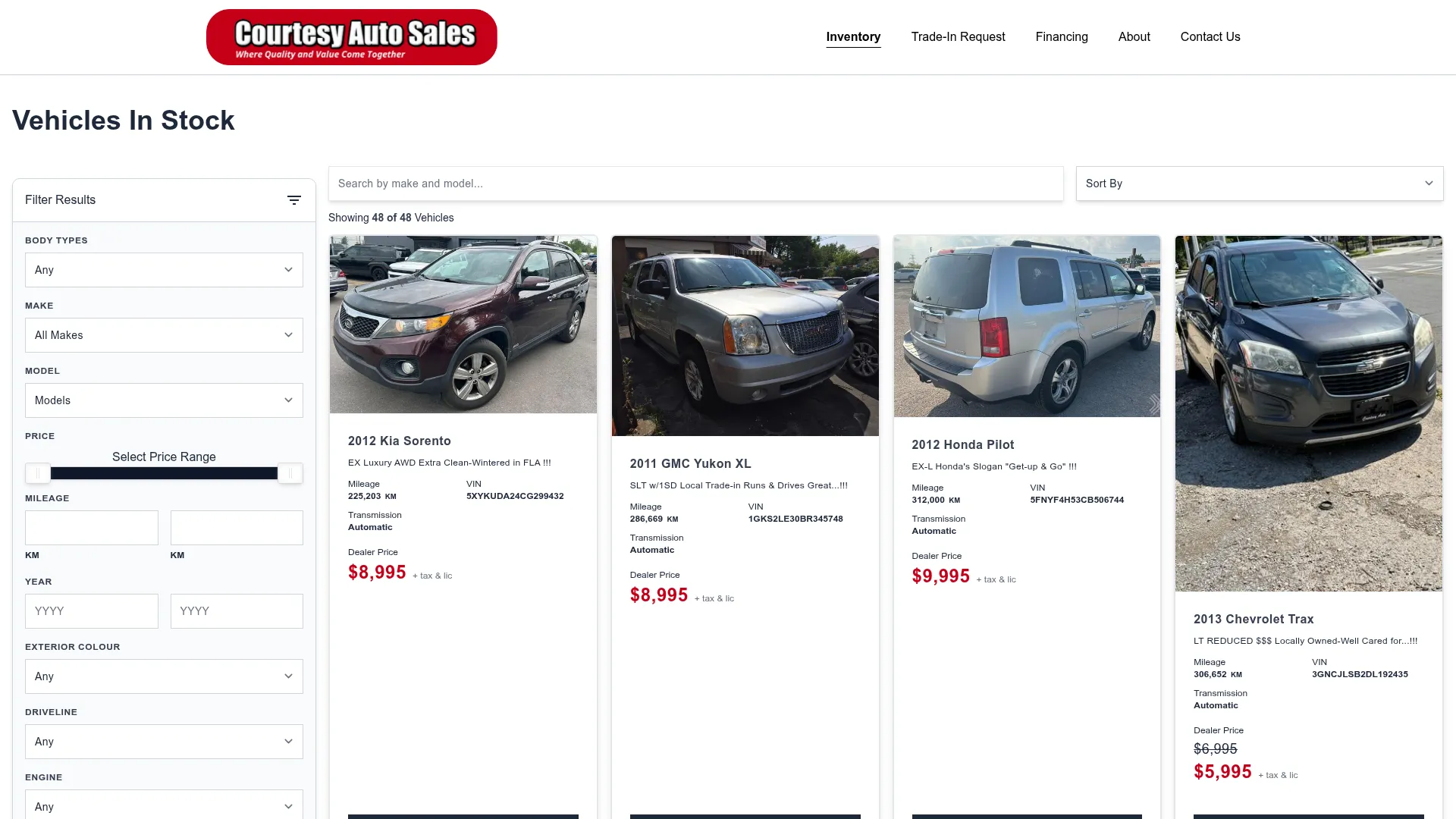Courtesy Auto Sales Inc. website