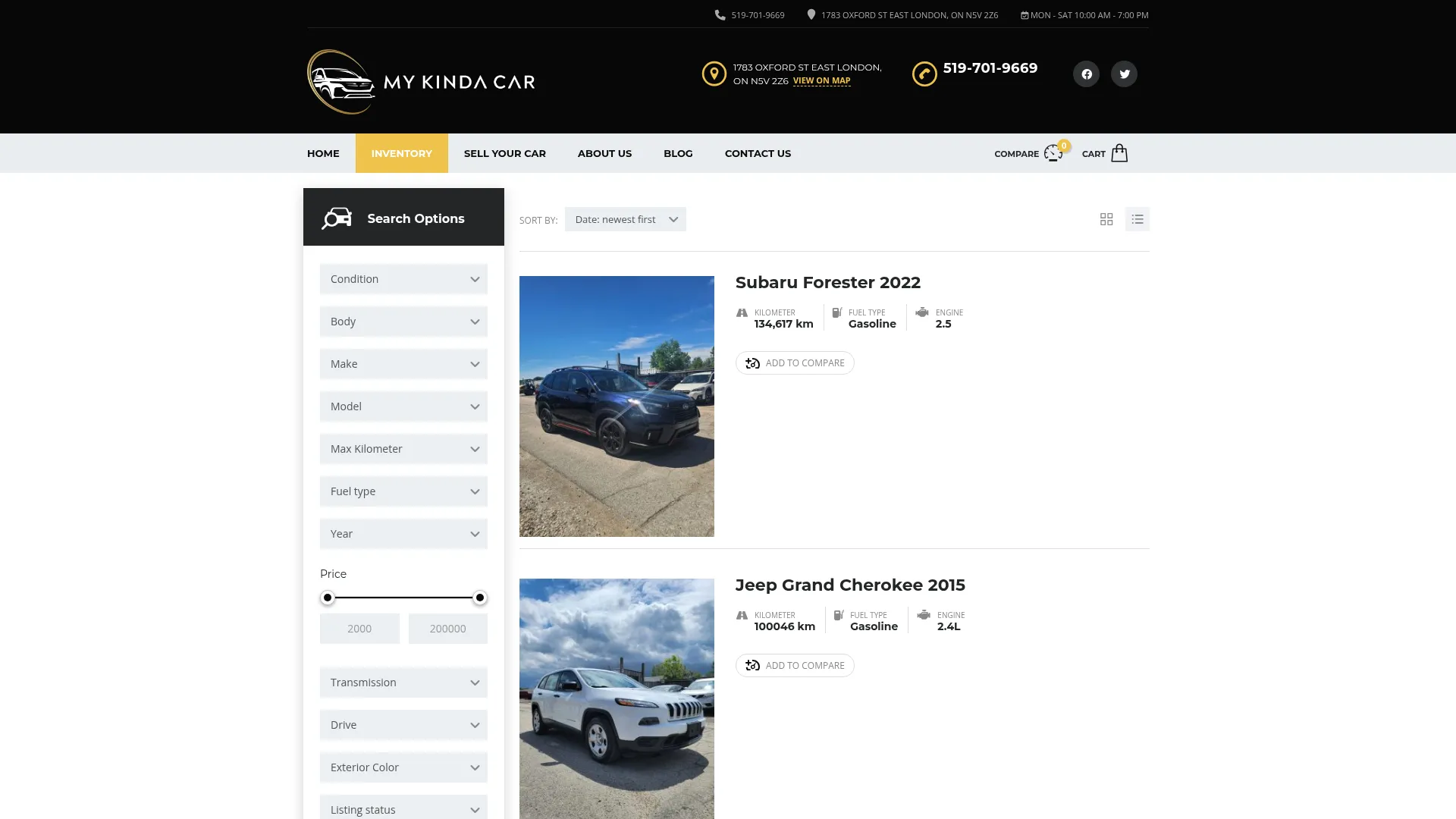 mykindacar.ca website