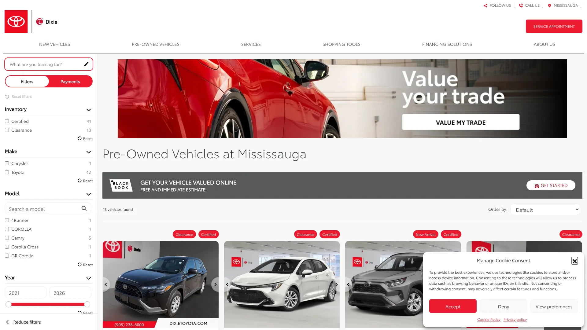 Dixie Toyota website