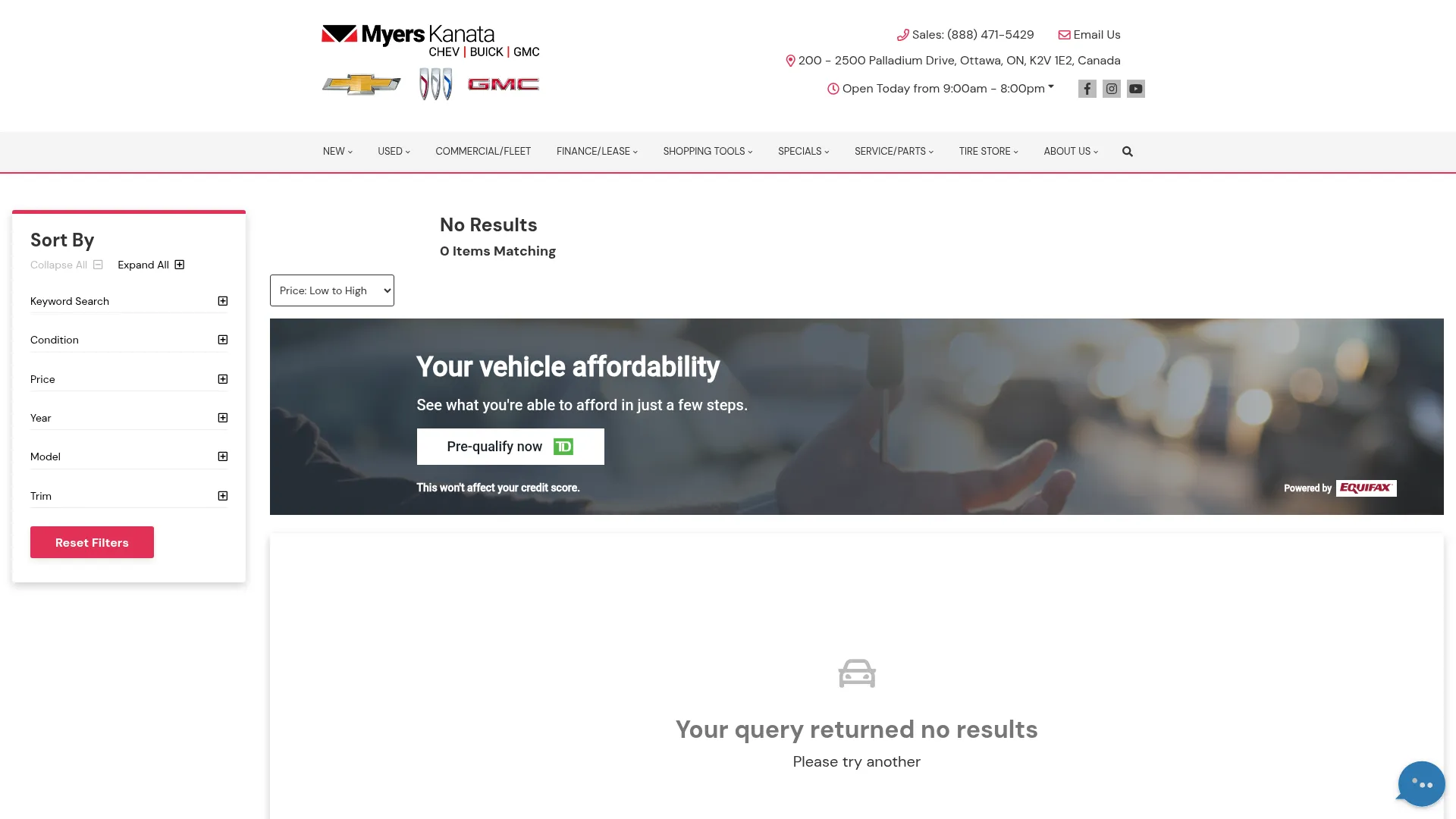Myers Kanata GM website