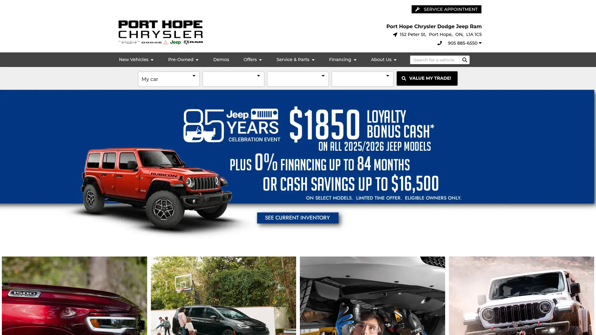 Port Hope Chrysler Dodge Jeep Ram website