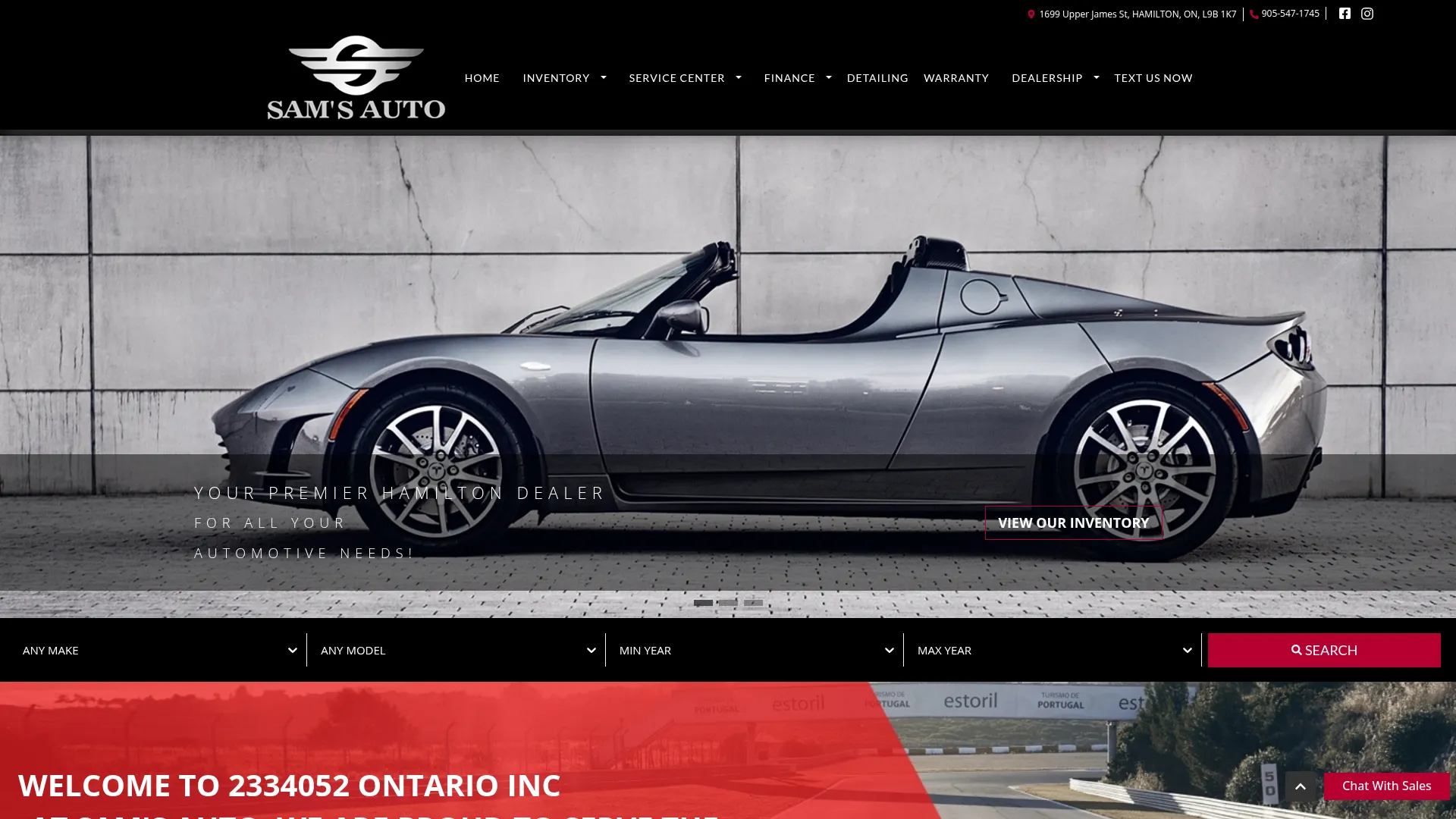 samsautosuperstore.com website