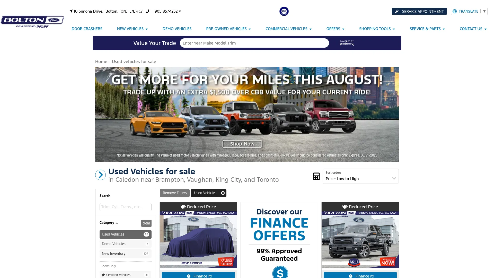 Bolton Ford website