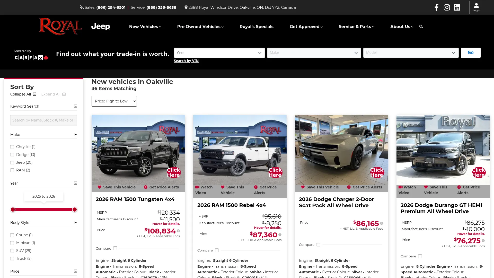 Royal Chrysler website