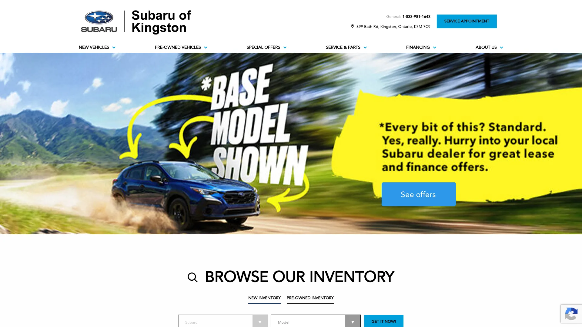 Subaru of Kingston website