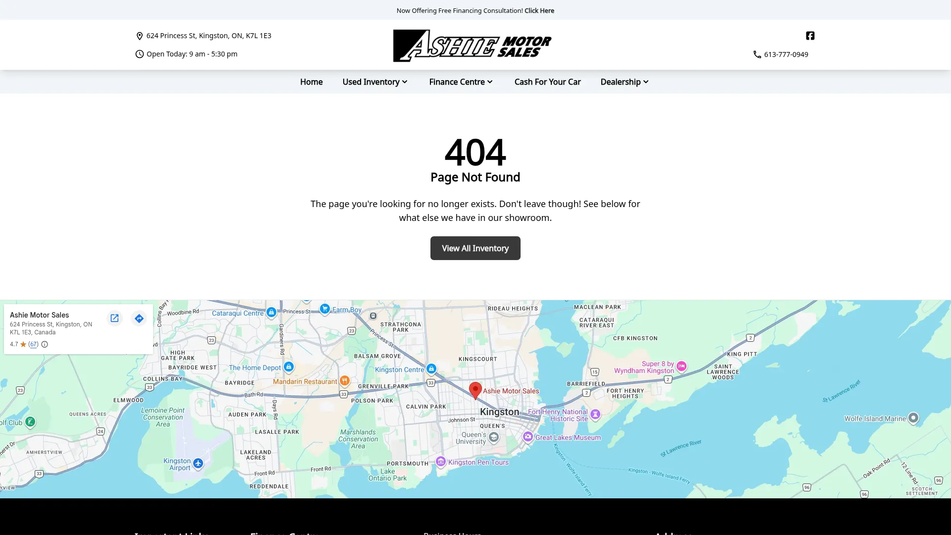 Ashie Motor Sales website