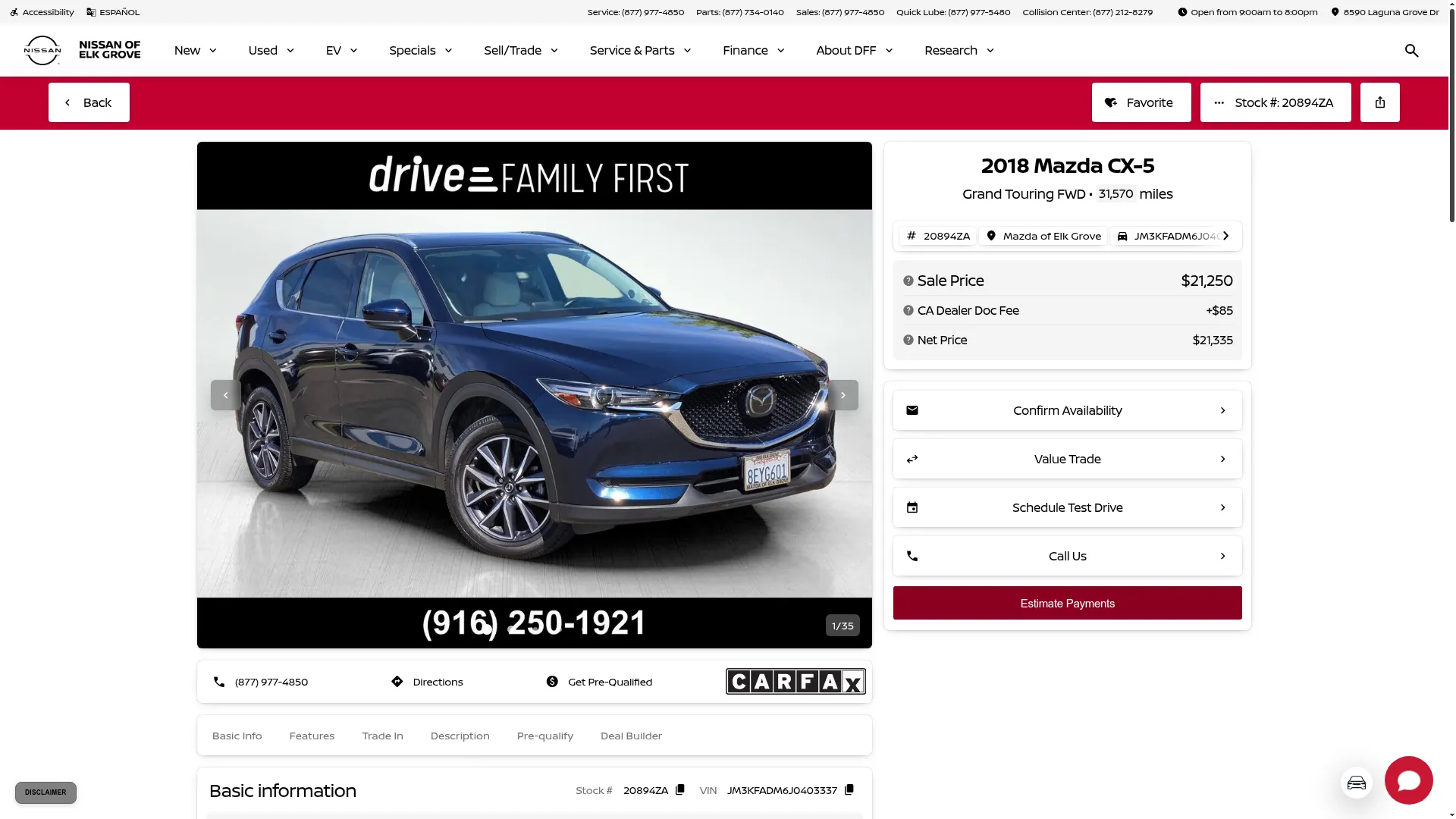 Nissan of Elk Grove website