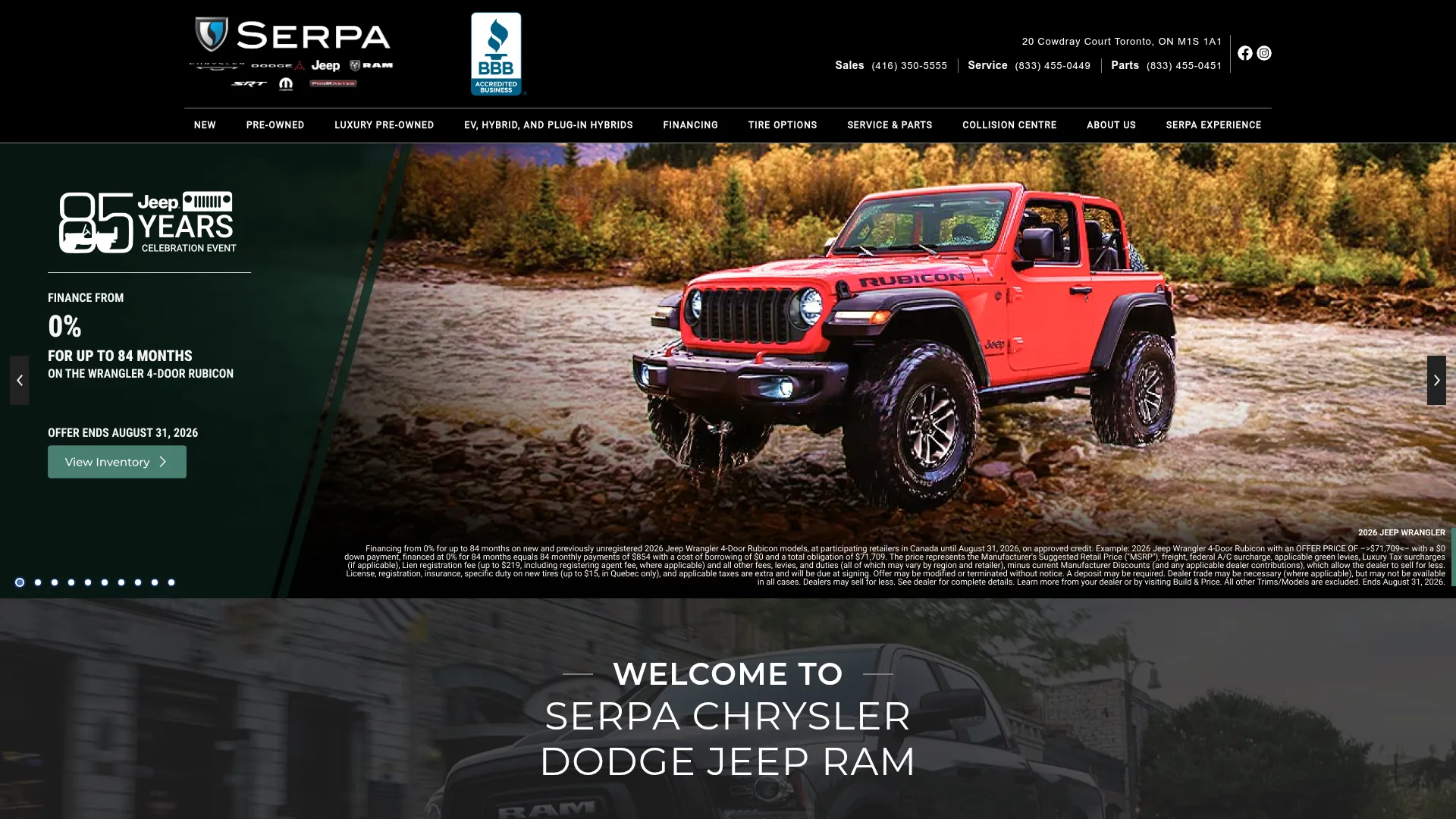 Serpa Chrysler Dodge Jeep Ram website