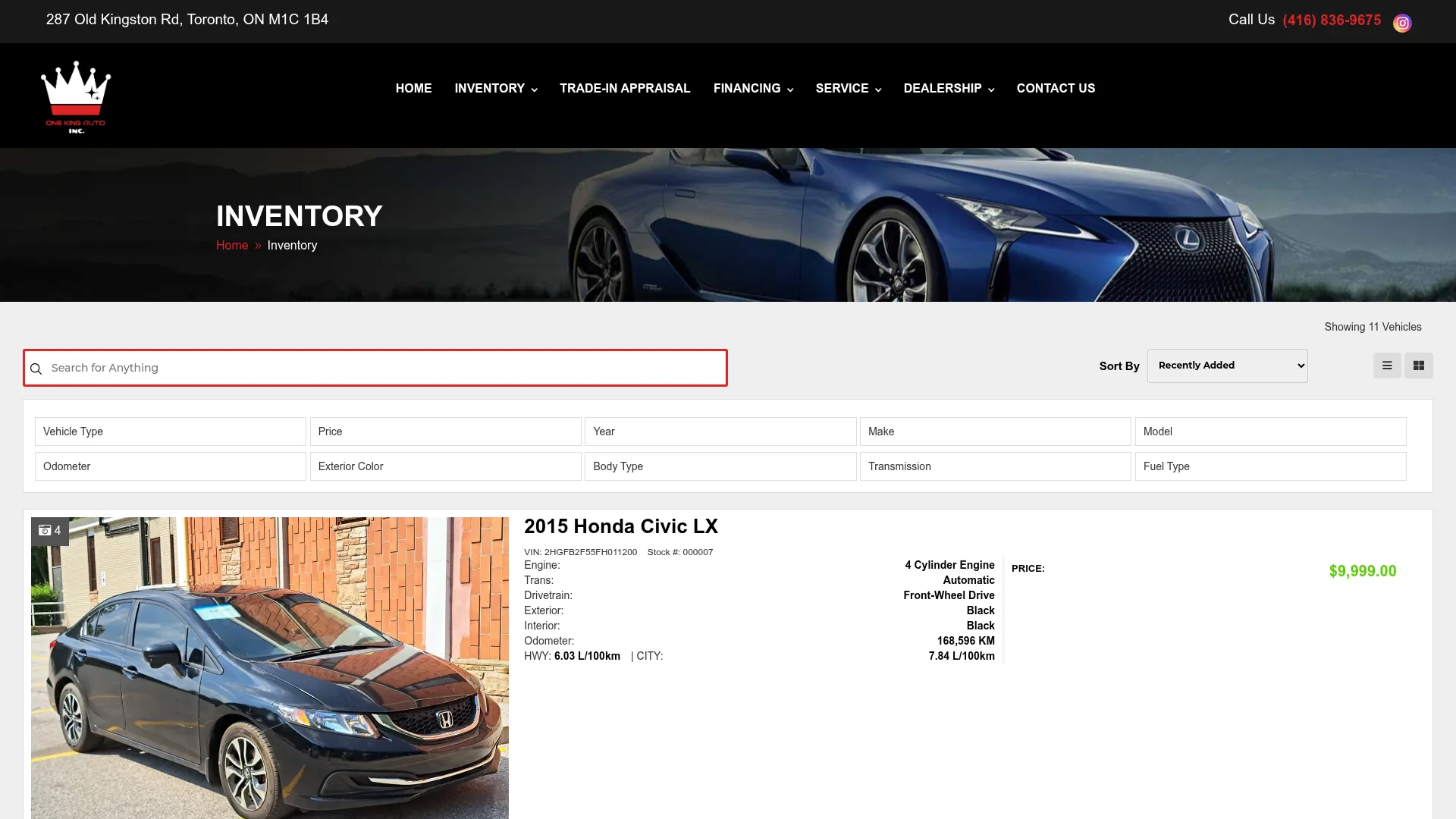 One King Auto Inc website