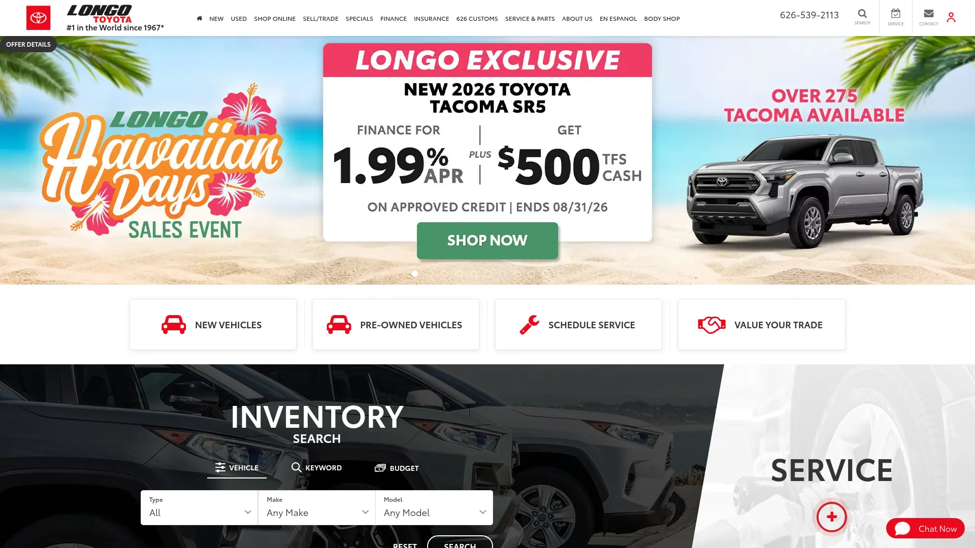 Longo Toyota website
