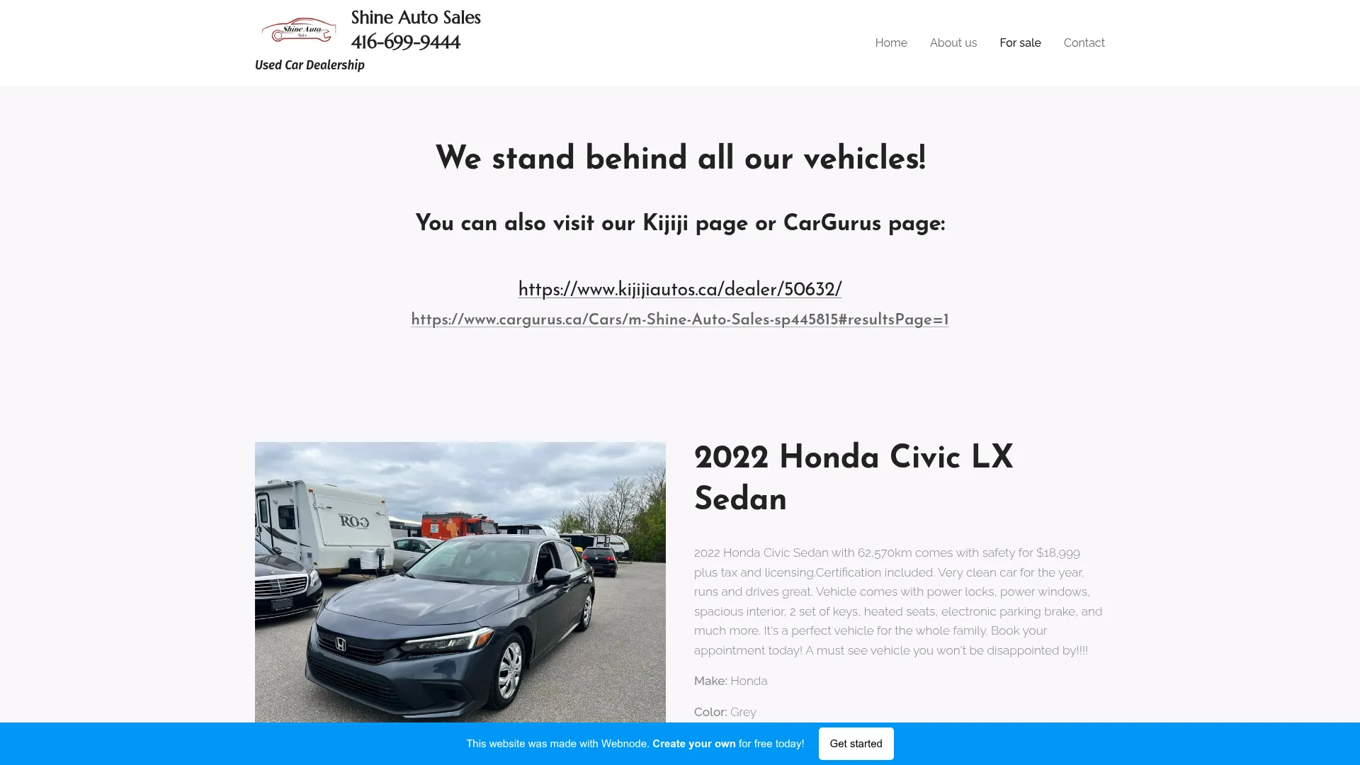 Shine-auto-sales website