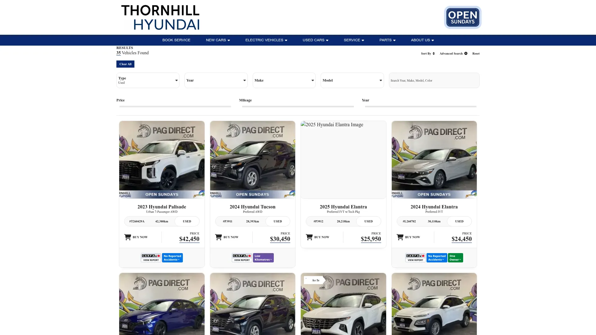 Thornhill Hyundai website