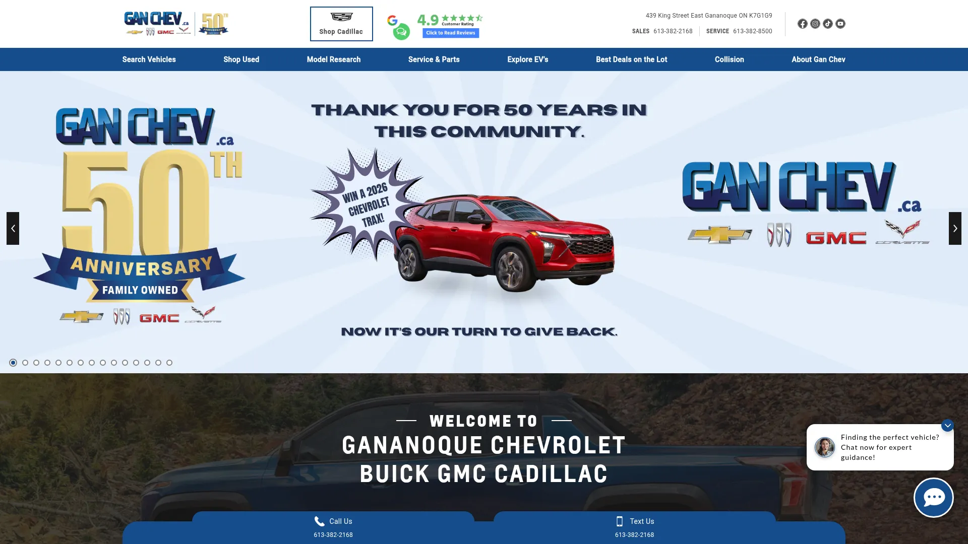 Gananoque Chevrolet Buick GMC Cadillac website