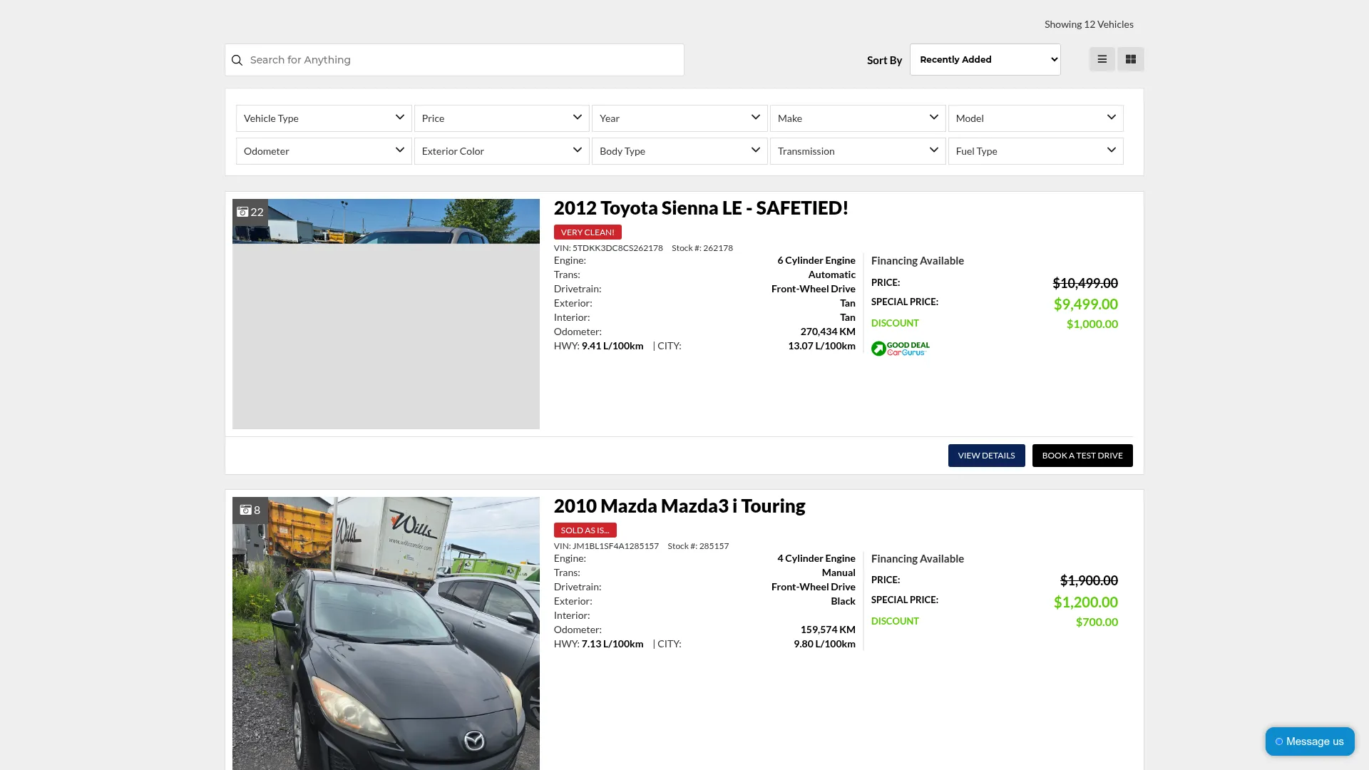 417 Auto Sales website
