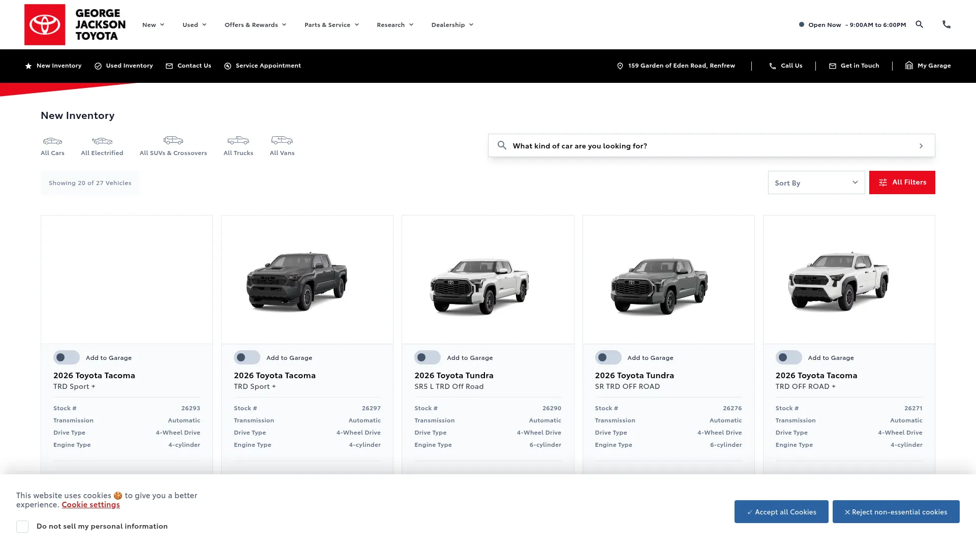 George Jackson Toyota website