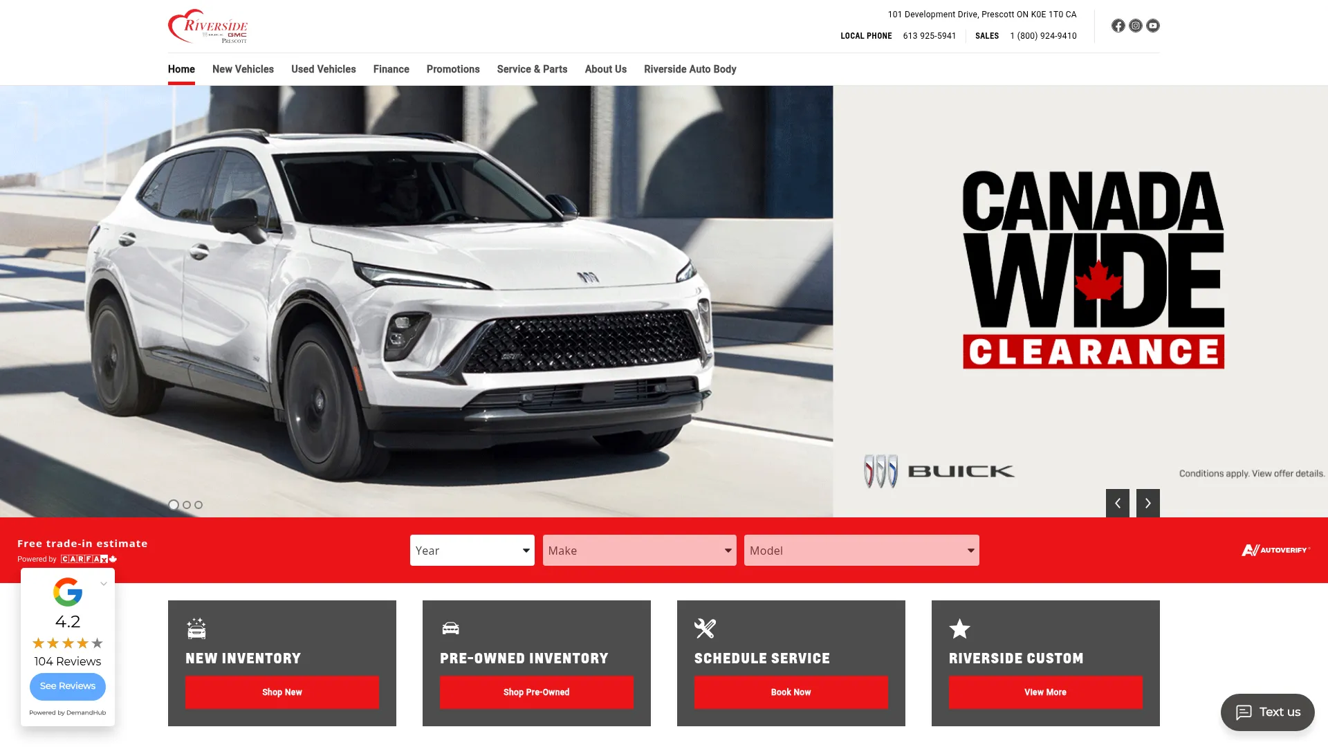 Riverside Buick GMC website
