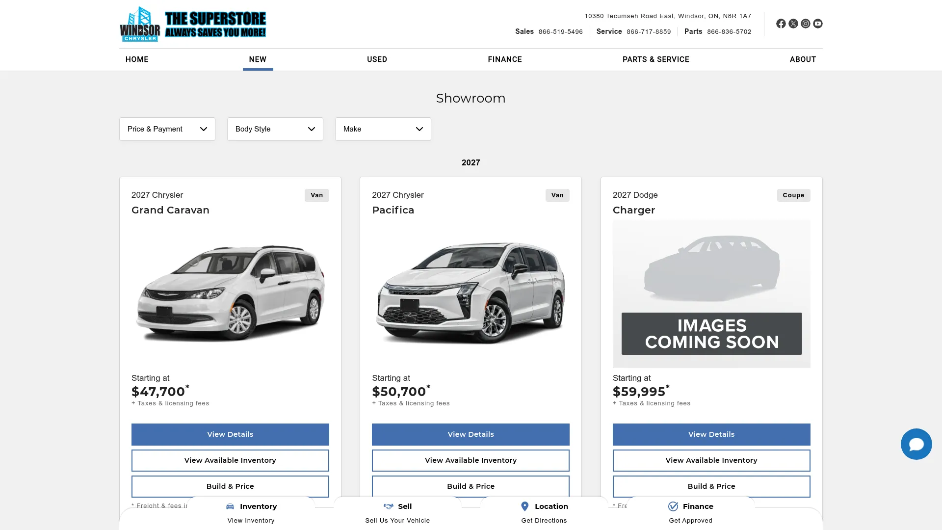 Windsor Chrysler website