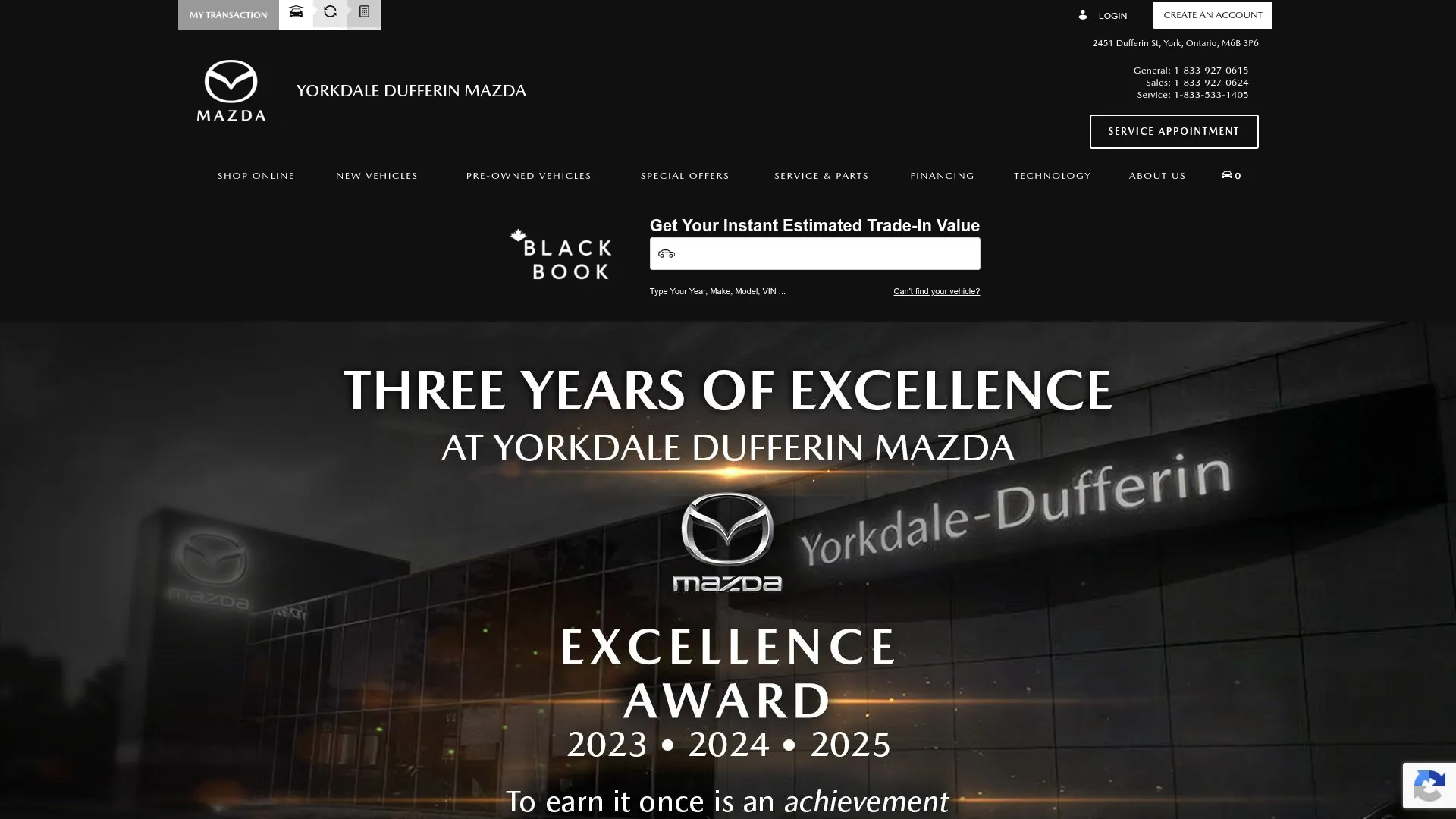 Yorkdale Dufferin Mazda website