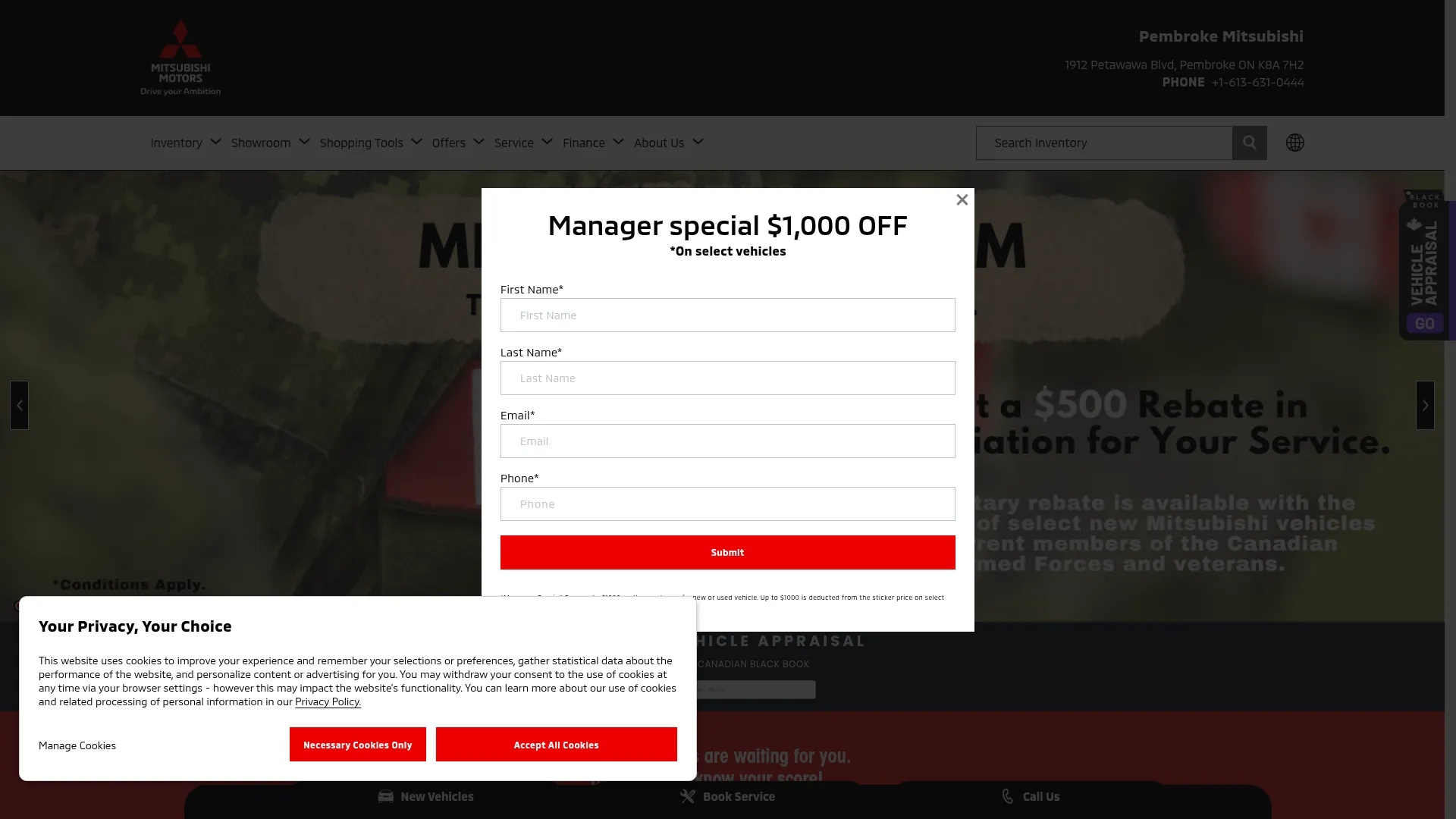 Pembroke Mitsubishi website