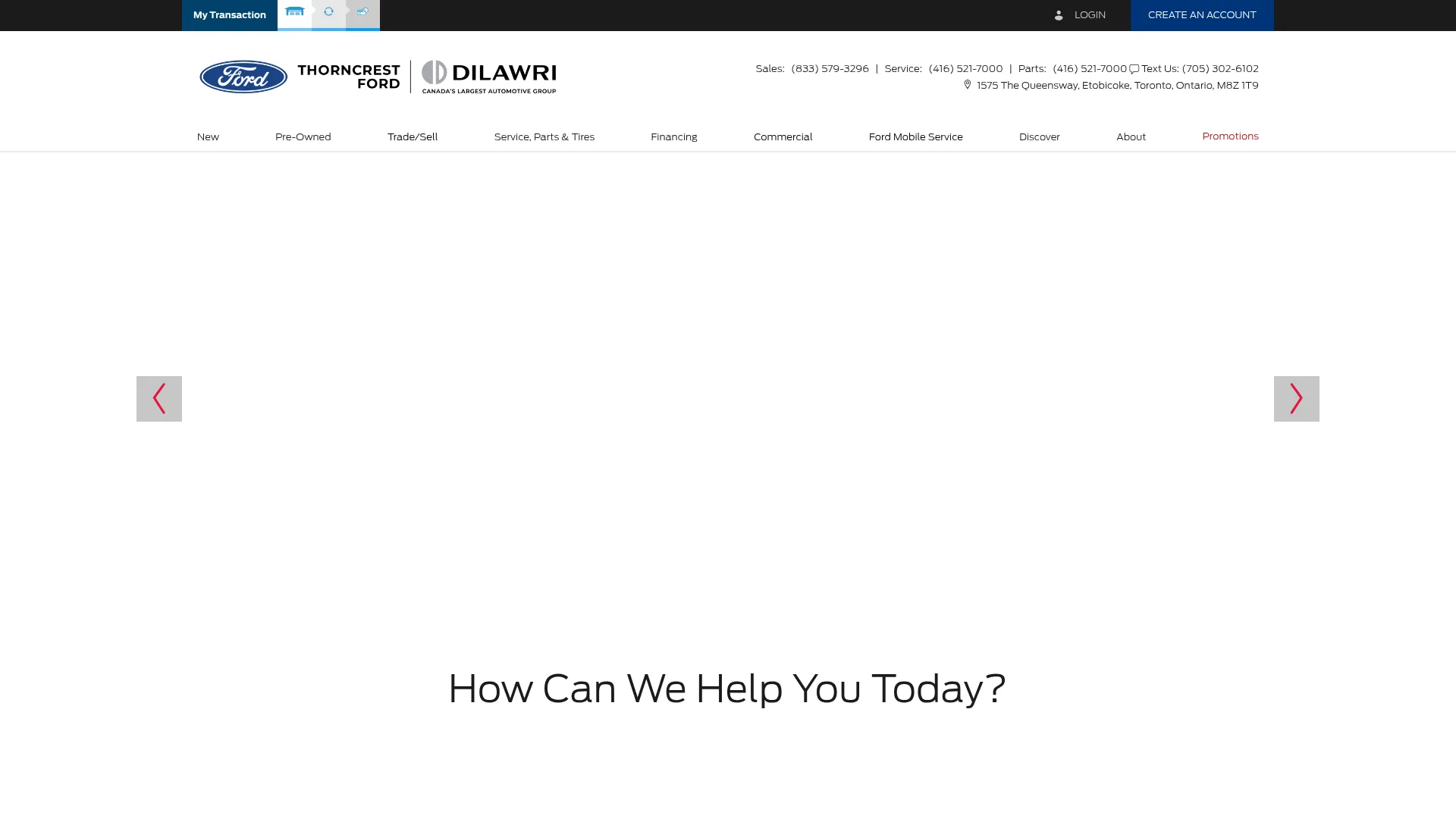 Thorncrest Ford website