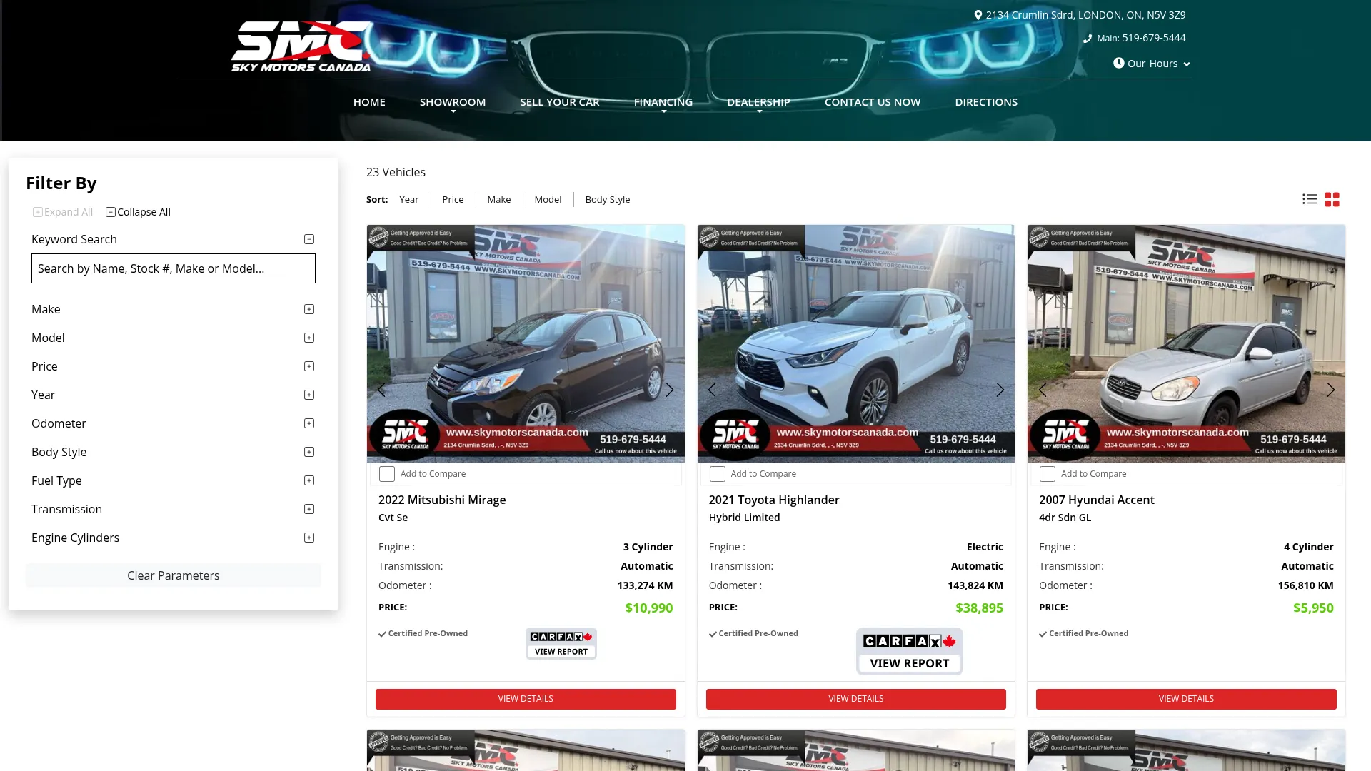 skymotorscanada.com website