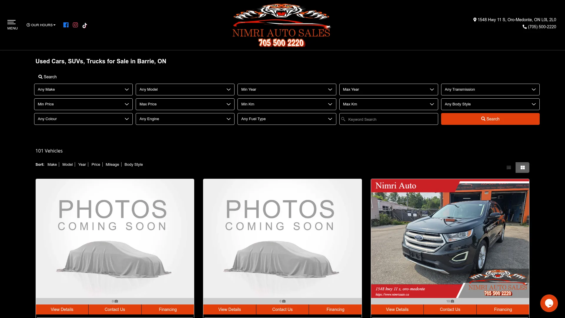 nimriauto.ca website