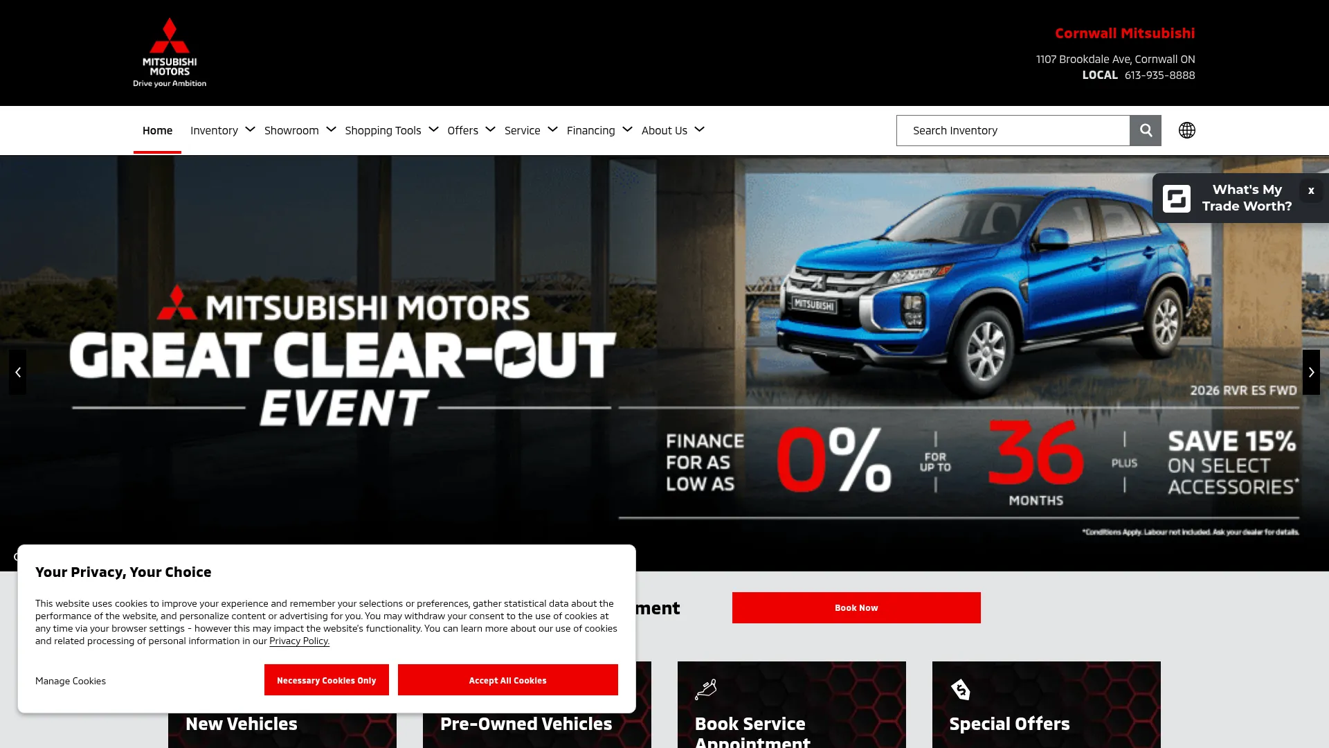 Cornwall Mitsubishi website