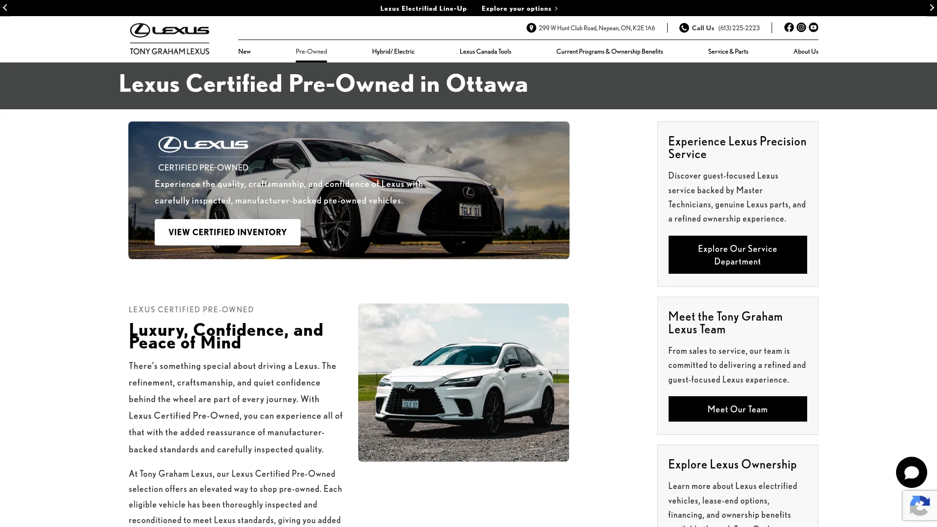 Tony Graham Lexus website